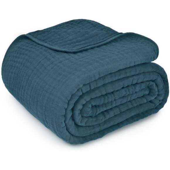 Muslin Blanket for Adults, Extra Large Twin 90” x 66”,6 Layer Cooling Cotton - Picture 6 of 7